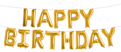 Набор шаров-букв (16''/41 см) Мини-Надпись "Happy Birthday", Золото, 1 шт.
