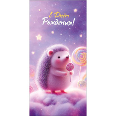Конверт для денег "С Днем Рождения!", Ёжик