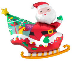 Шар (24"/61 см) Фигура, Санта на санях, 1 шт. в уп.
