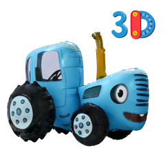 Шар 3D (28''/71 см) Фигура, Синий Трактор, 1 шт. 