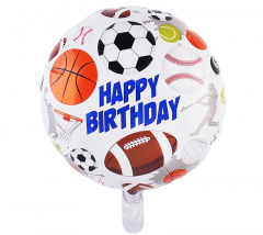 Шар (18"/48 см) Круг, Happy Birthday, Мячи, 1 шт.