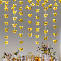 Гирлянда-подвеска, Бабочки, Золото, 200 см, 1 уп.