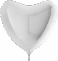 G Шар (36''/91 см) Сердце, Белый, 1 шт. (1204-0496)