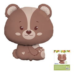 Шар (31"/79 см) Фигура, Медвежонок, Волшебный лес, 1 шт. в уп.
