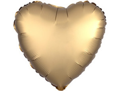 A Шар (18"/46 см) Сердце, Gold, Сатин, 1 шт.