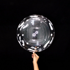 Шар 3D (18"/46 см) Сфера, Deco Bubble, Детская ступня, Белый, Прозрачный, 1 шт.