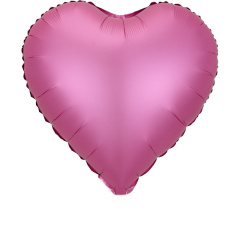 Шар (18"/46 см) Сердце, Сатин, Розовый, 1 шт.