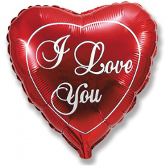 Шар (32''/81 см) Сердце, I love you, Красный, 1 шт.