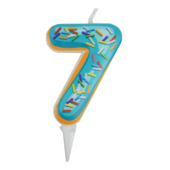 Свеча Цифра, 7 Пончик, 6 см.