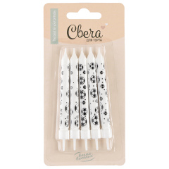 Свечи Футбольные мячи, 8 см, 5 шт. с держат.