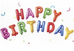 Набор шаров-букв (16''/41 см) Мини-Надпись "Happy Birthday", Ассорти, 1 шт. 