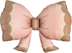 Шар (37"/94 см) Фигура, Бант, Розовый, Сатин, 1 шт. в уп.